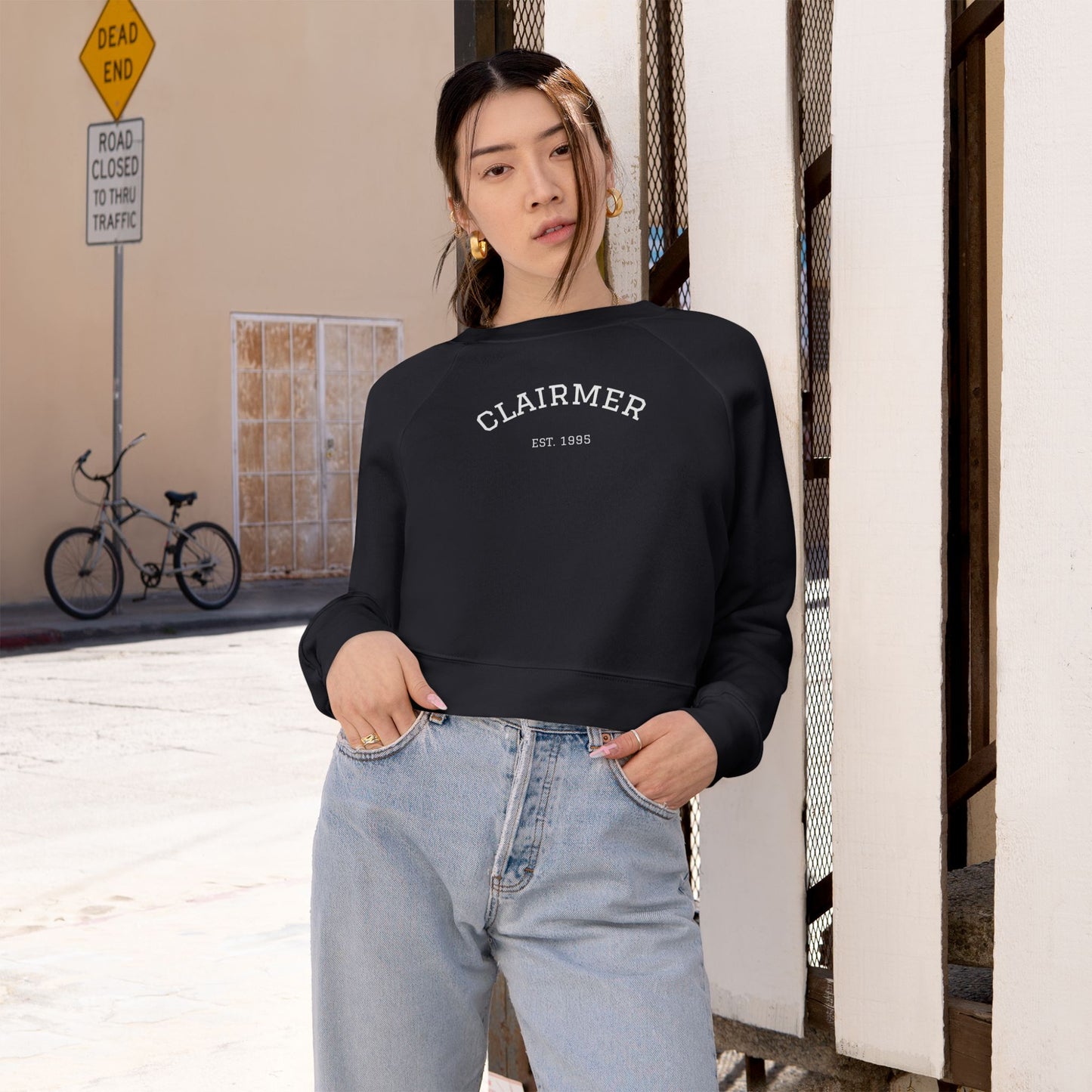 Vintage Women's Cropped Fleece Pullover - Cozy, Stylish Design for Everyday Wear