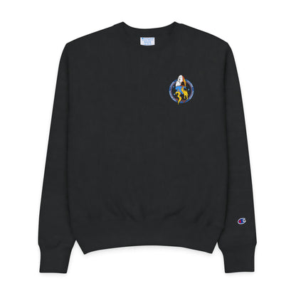 NASA-Inspired Men's Champion Crewneck Sweatshirt - Space Graphic Design